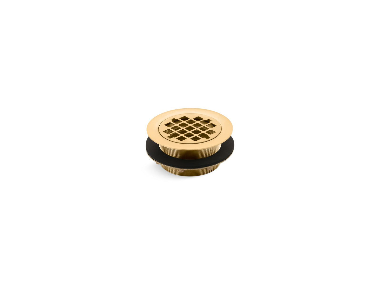 KOHLER K-9132-2MB Round shower drain for use with plastic pipe, gasket included - Vibrant Brushed Moderne Brass
