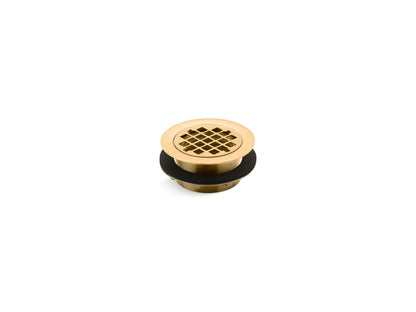 KOHLER K-9132-2MB Round shower drain for use with plastic pipe, gasket included - Vibrant Brushed Moderne Brass