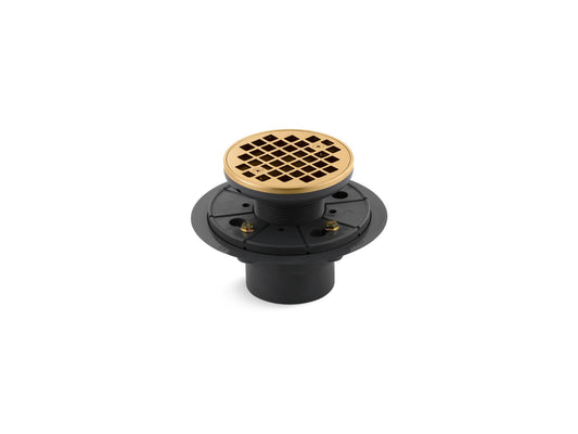 KOHLER K-9135-2MB Clearflo Round Design Tile-In Shower Drain In Vibrant Brushed Moderne Brass