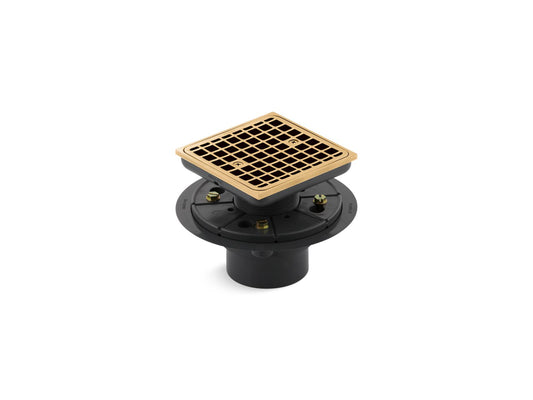 KOHLER K-9136-2MB Clearflo Square design tile-in shower drain - Vibrant Brushed Moderne Brass