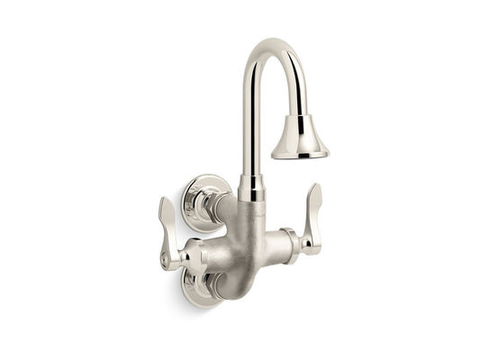 KOHLER K-730T70-4AJR-SR Triton Bowe Cannock Wall-Mount Lavatory Sink Faucet, 1.2 Gpm In Vibrant Bright Nickel