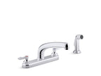 KOHLER K-810T21-4AHA-CP Triton Bowe 1.5 Gpm Kitchen Sink Faucet With 8-3/16" Swing Spout, Matching Finish Sidespray, Aerated Flow And Lever Handles - Polished Chrome
