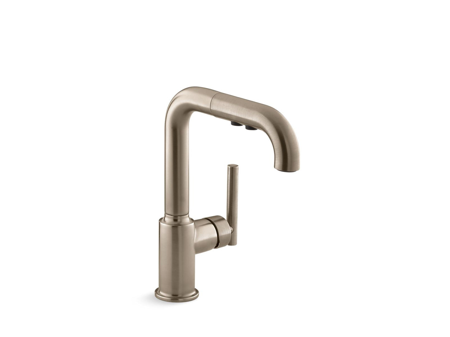 KOHLER K-7506-BV Purist Pull-Out Kitchen Sink Faucet With Three-Function Sprayhead In Vibrant Brushed Bronze