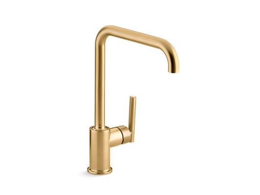 KOHLER K-7507-2MB Purist Single-Handle Kitchen Sink Faucet In Vibrant Brushed Moderne Brass