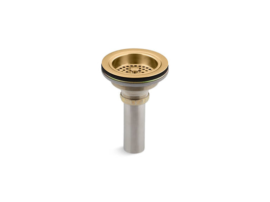 KOHLER K-8801-2MB Duostrainer Sink Drain And Strainer With Tailpiece In Vibrant Brushed Moderne Brass