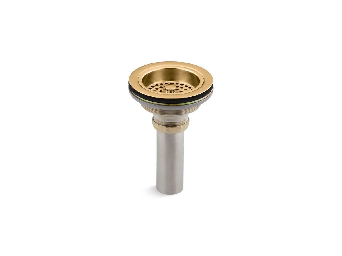 KOHLER K-8801-2MB Duostrainer Sink Drain And Strainer With Tailpiece - Vibrant Brushed Moderne Brass