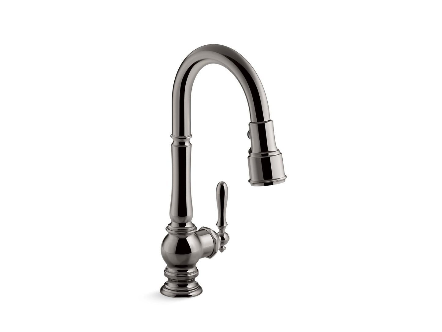 KOHLER K-99261-TT Artifacts Pull-Down Kitchen Sink Faucet With Three-Function Sprayhead In Vibrant Titanium