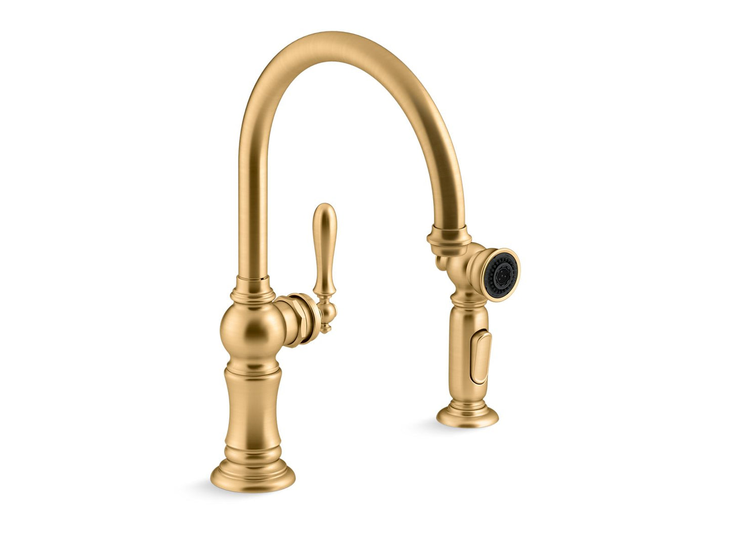 KOHLER K-99262-2MB Artifacts Single-Handle Kitchen Sink Faucet With Two-Function Sprayhead In Vibrant Brushed Moderne Brass