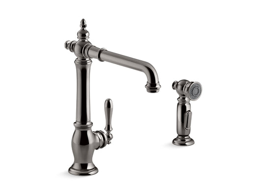 KOHLER K-99265-TT Artifacts Single-Handle Kitchen Sink Faucet With Side Sprayer In Vibrant Titanium