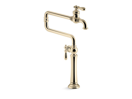 KOHLER K-99271-AF Artifacts Deck-Mount Pot Filler In Vibrant French Gold