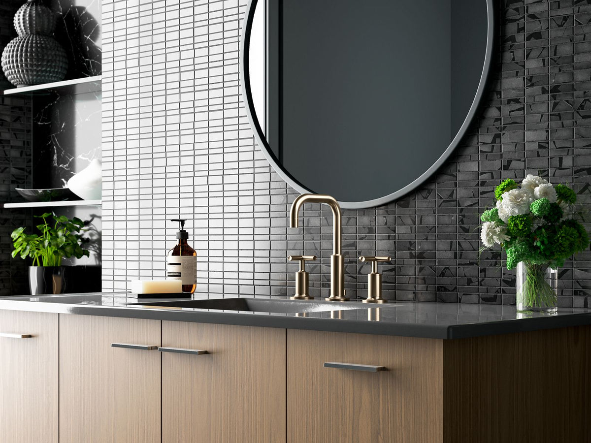 KOHLER K-14406-3-CP Purist Widespread Bathroom Sink Faucet With Cross Handles, 1.2 Gpm - Polished Chrome