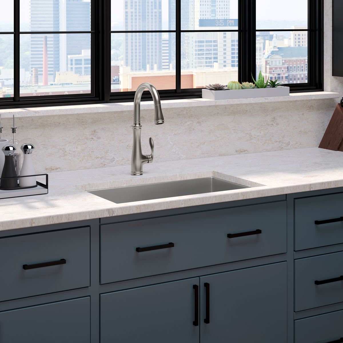 KOHLER K-560-VS Bellera Pull-Down Kitchen Sink Faucet With Three-Function Sprayhead - Vibrant Stainless