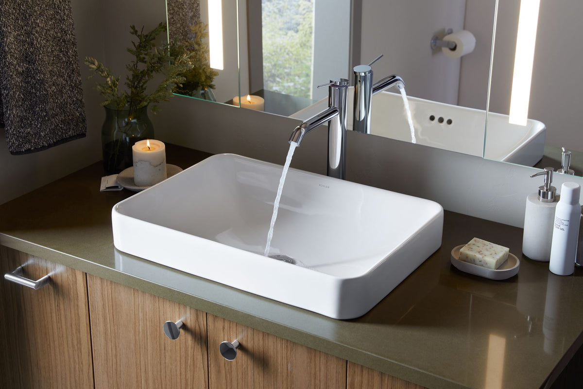 KOHLER K-5373-7 Vox 22-3/4" Rectangular Vessel Bathroom Sink - Black Black