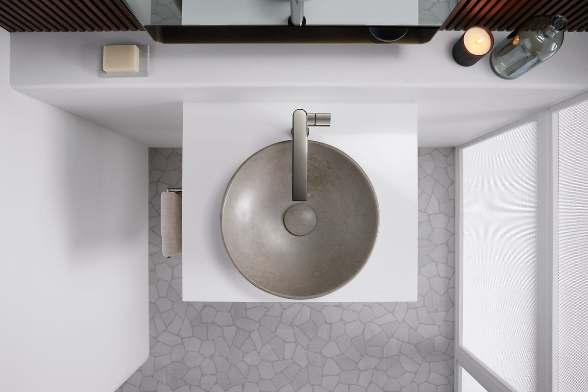 KOHLER K-8324-CS7 Kensho 16" Round Vessel Bathroom Sink, No Overflow - Grey Fousana