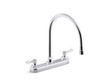 KOHLER K-810T70-4AFA-CP Triton Bowe 1.8 Gpm Kitchen Sink Faucet With 9-5/16" Gooseneck Spout, Aerated Flow And Lever Handles - Polished Chrome