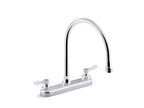 KOHLER K-810T70-4AFA-CP Triton Bowe 1.8 Gpm Kitchen Sink Faucet With 9-5/16" Gooseneck Spout, Aerated Flow And Lever Handles - Polished Chrome