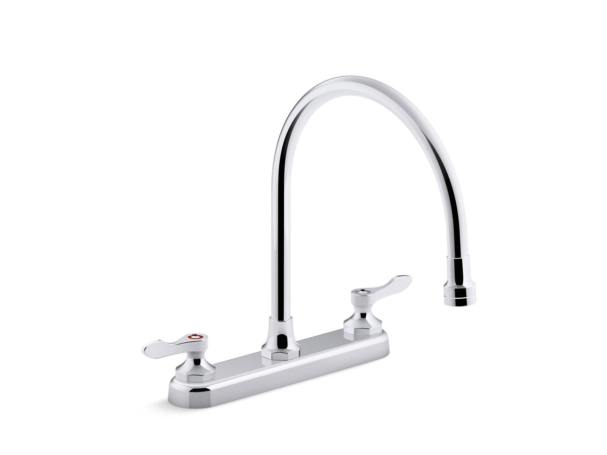 KOHLER K-810T70-4AFA-CP Triton Bowe 1.8 Gpm Kitchen Sink Faucet With 9-5/16" Gooseneck Spout, Aerated Flow And Lever Handles - Polished Chrome