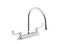 KOHLER K-810T70-5AHA-CP Triton Bowe 1.5 Gpm Kitchen Sink Faucet With 9-5/16" Gooseneck Spout, Aerated Flow And Wristblade Handles - Polished Chrome