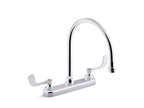 KOHLER K-810T70-5AHA-CP Triton Bowe 1.5 Gpm Kitchen Sink Faucet With 9-5/16" Gooseneck Spout, Aerated Flow And Wristblade Handles - Polished Chrome