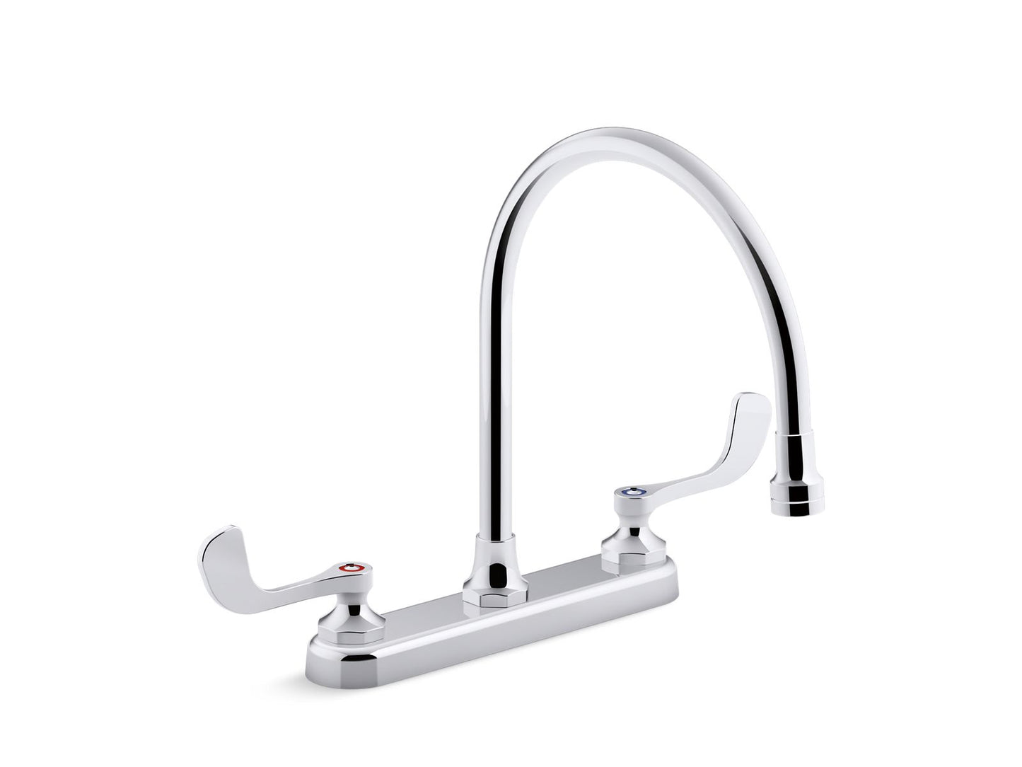 KOHLER K-810T70-5AHA-CP Triton Bowe 1.5 Gpm Kitchen Sink Faucet With 9-5/16" Gooseneck Spout, Aerated Flow And Wristblade Handles In Polished Chrome