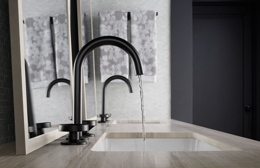 KOHLER K-77967-BL Components Bathroom Sink Faucet Spout With Tube Design, 1.2 Gpm - Matte Black