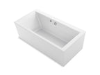 KOHLER K-24010-W1-0 Stargaze 60" X 34" Freestanding Bath With Bask Heated Surface And Straight Shroud - White