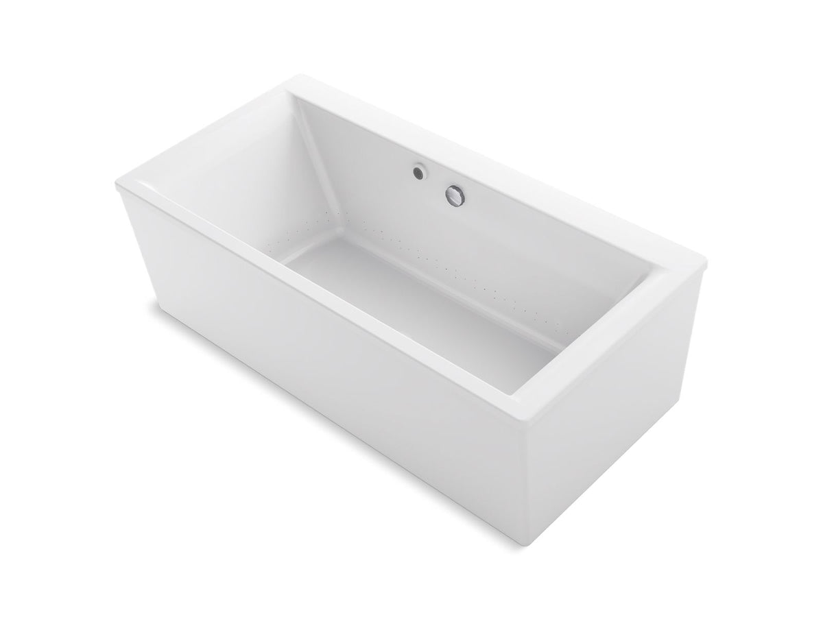 KOHLER K-24010-W1-0 Stargaze 60" X 34" Freestanding Bath With Bask Heated Surface And Straight Shroud - White