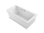 KOHLER K-24011-W1-0 Stargaze 60-1/4" X 34-1/4" Freestanding Bath With Bask Heated Surface And Fluted Shroud - White