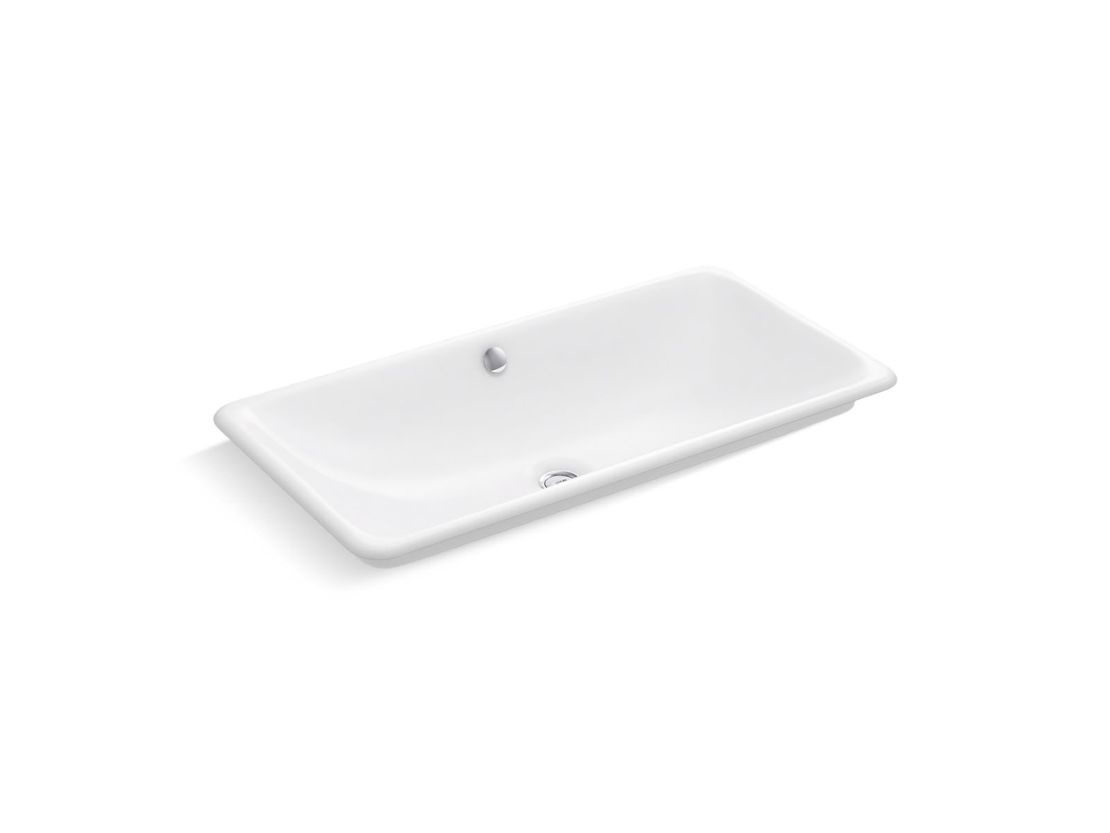 KOHLER K-20212-W-0 Iron Plains 30" Rectangular Drop-In/Undermount/Vessel Bathroom Sink With White Painted Underside - White