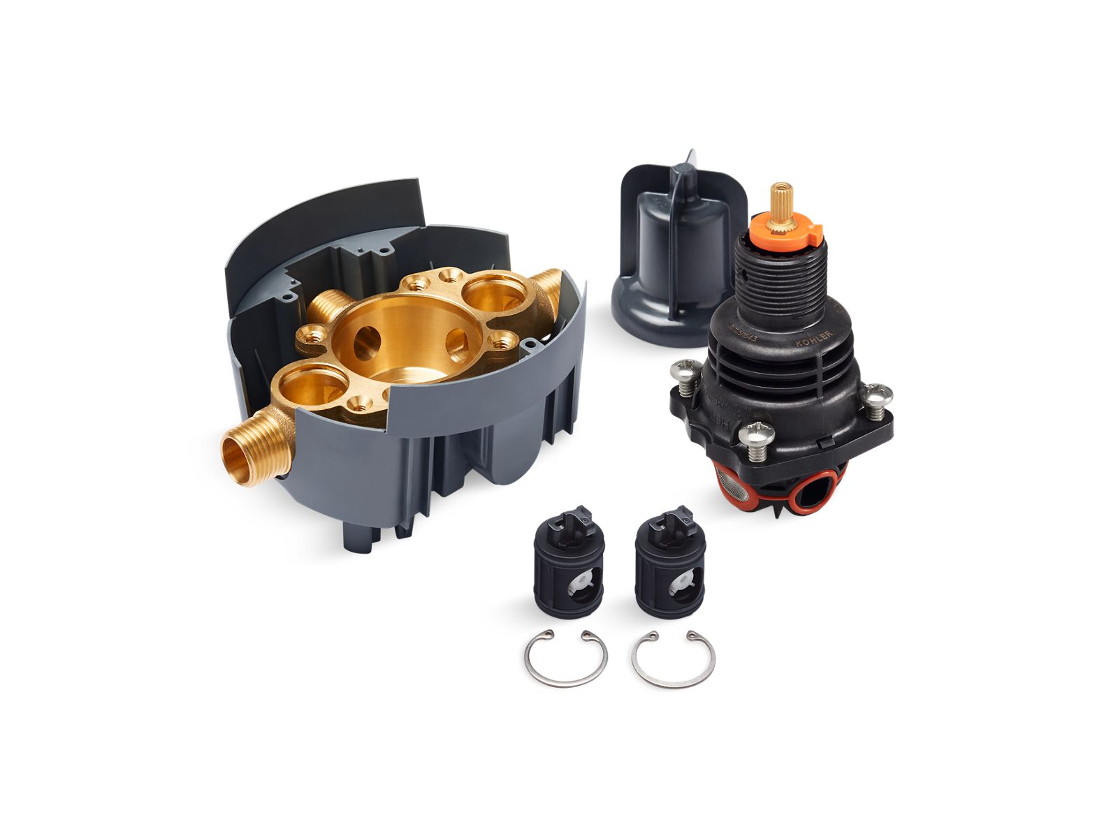 KOHLER K-28304-KSL-NA Rite-Temp Thermostatic Valve Body And Cartridge Kit With Loose Service Stops