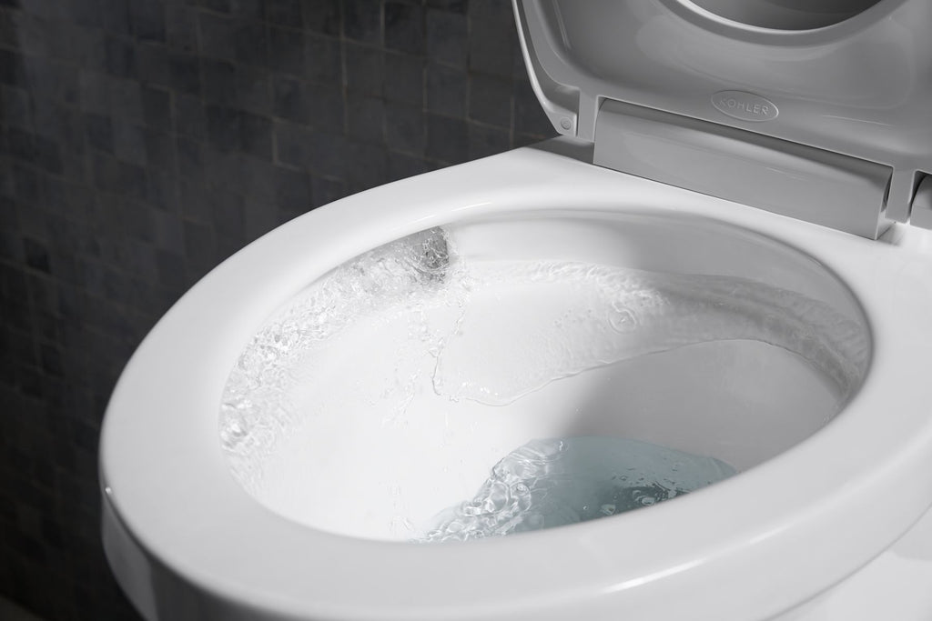 KOHLER K-5709-0 Corbelle Continuousclean Xt Two-Piece Elongated Toilet With Skirted Trapway, 1.28 Gpf - White