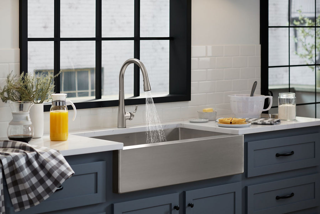 KOHLER K-22036-CP Simplice Touchless Pull-Down Kitchen Sink Faucet With Three-Function Sprayhead - Polished Chrome