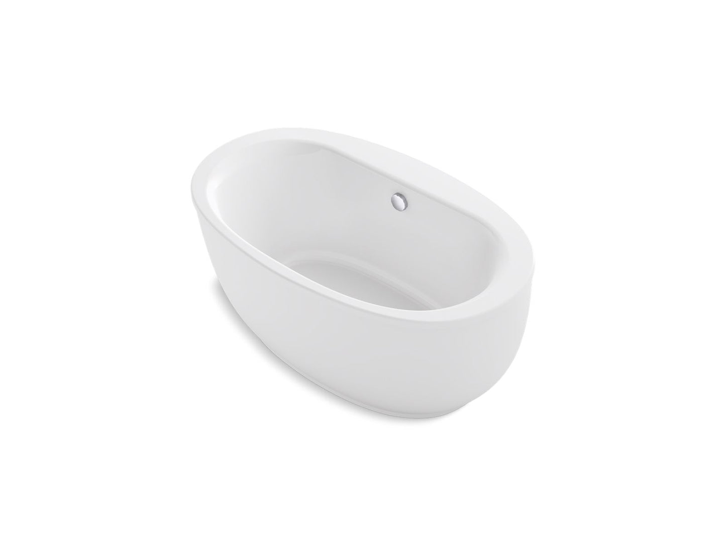 KOHLER K-24002-0 Sunstruck 60" X 34" Freestanding Bath With Fluted Shroud In White