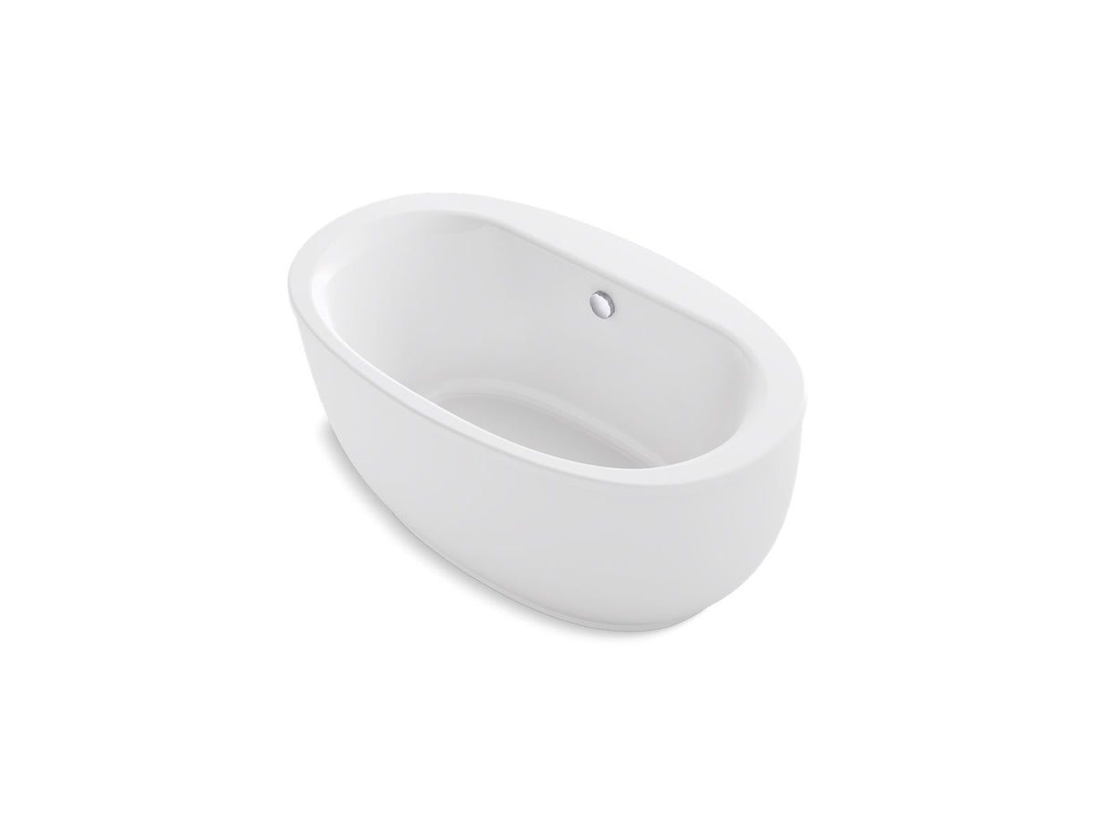 KOHLER K-24002-0 Sunstruck 60" X 34" Freestanding Bath With Fluted Shroud - White