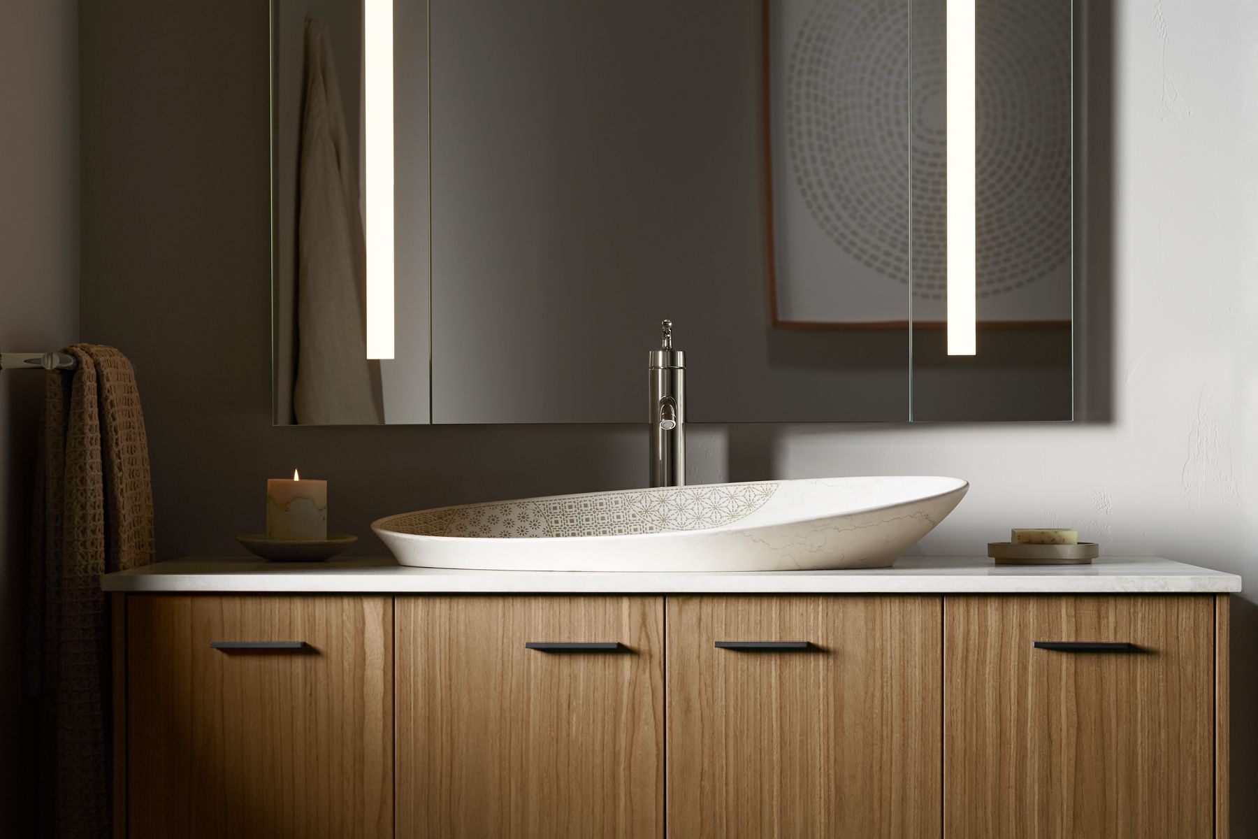 KOHLER K-8325-CS6 Kensho 28" Oval Vessel Bathroom Sink, No Overflow - Biancone