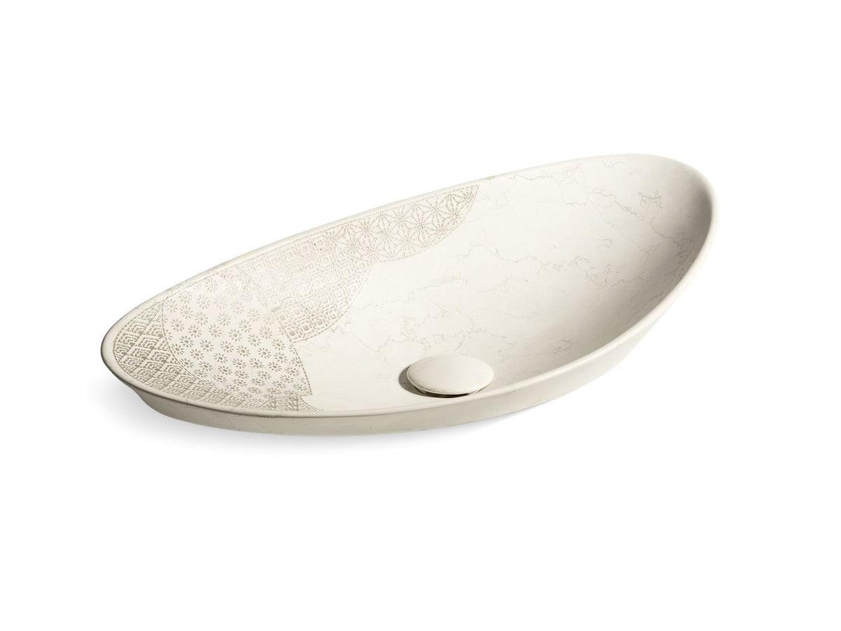 KOHLER K-8325-CS6 Kensho 28" Oval Vessel Bathroom Sink, No Overflow - Biancone