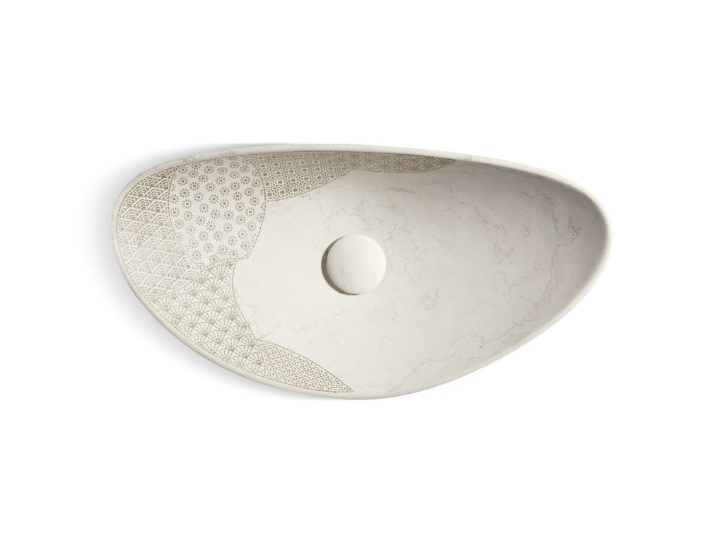 KOHLER K-8325-CS6 Kensho 28" Oval Vessel Bathroom Sink, No Overflow - Biancone