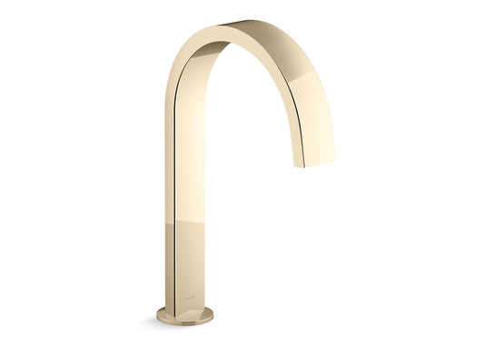 KOHLER K-77986-AF Components Deck-Mount Bath Spout With Ribbon Design In Vibrant French Gold