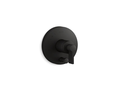 KOHLER K-T78016-4-BL Components Rite-Temp valve trim with Lever handle and diverter - Matte Black
