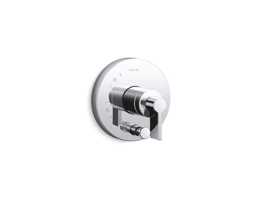 KOHLER K-T78016-4-CP Components Rite-Temp Valve Trim With Lever Handle And Diverter In Polished Chrome