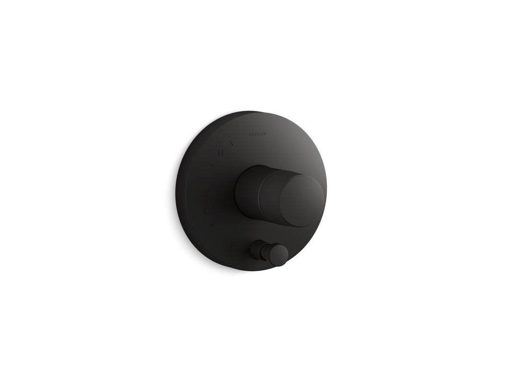KOHLER K-T78016-8-BL Components Rite-Temp Valve Trim With Oyl Handle And Diverter - Matte Black