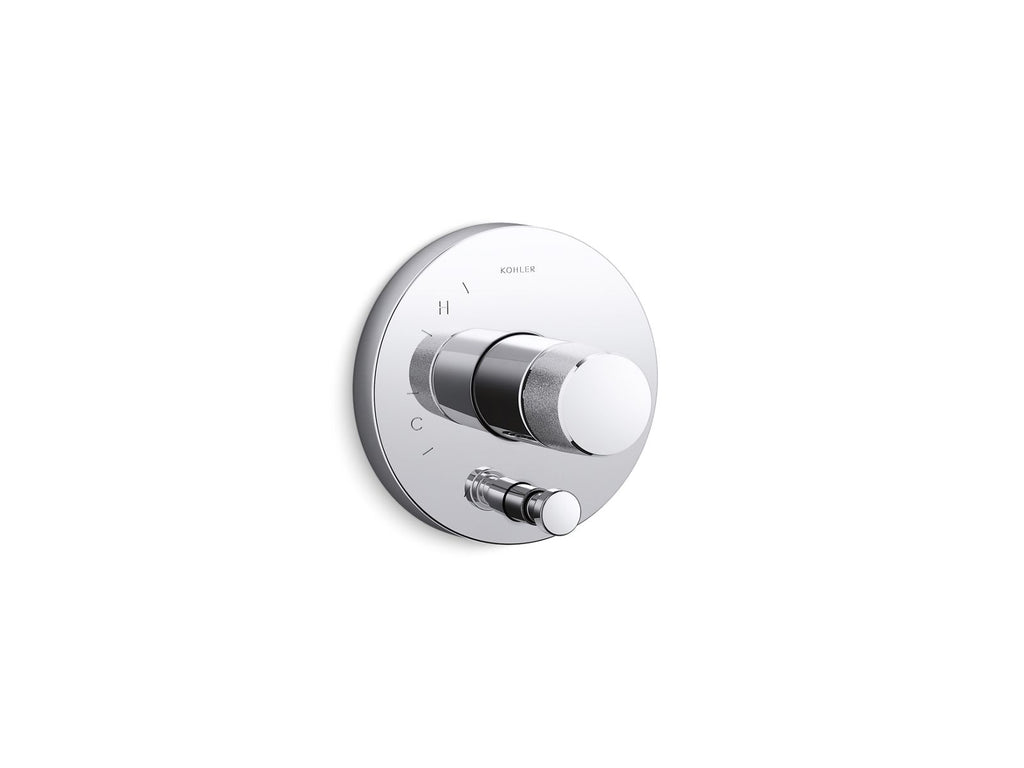 KOHLER K-T78016-8-CP Components Rite-Temp Valve Trim With Oyl Handle And Diverter - Polished Chrome