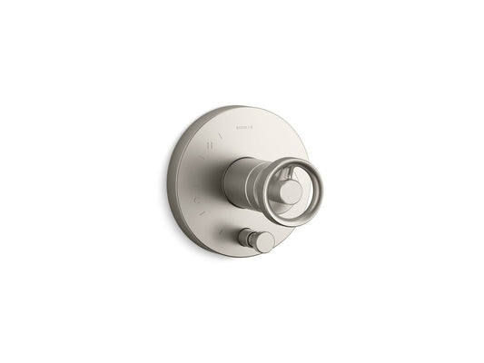 KOHLER K-T78016-9-BN Components Rite-Temp Valve Trim With Industrial Handle And Diverter In Vibrant Brushed Nickel