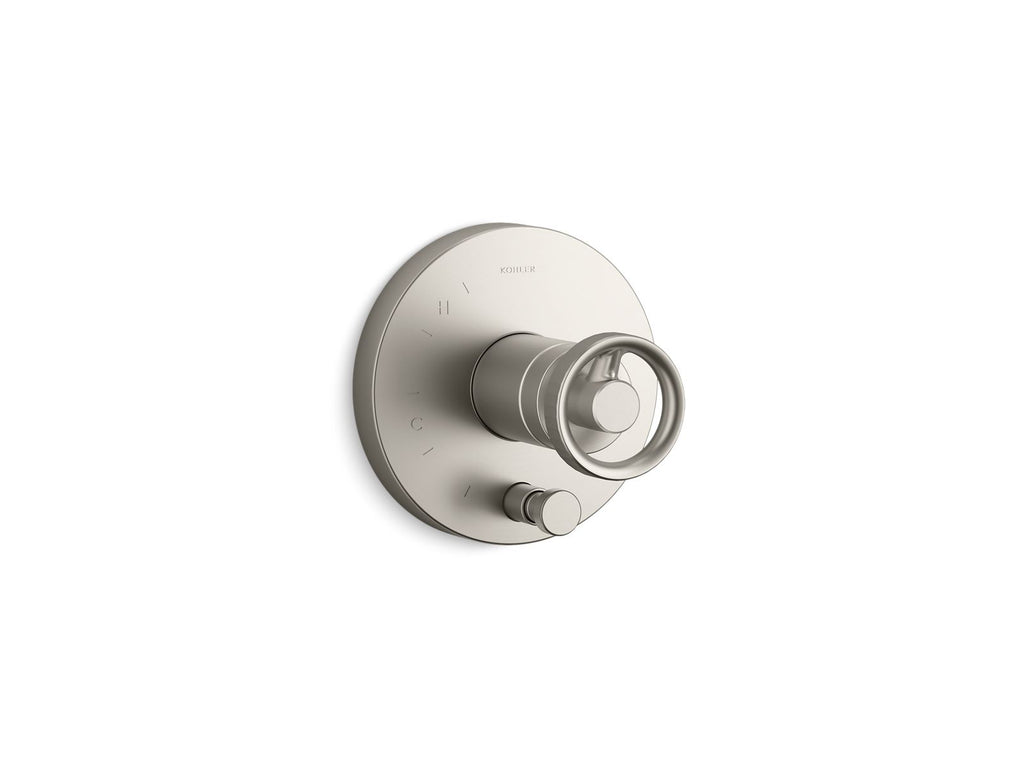 KOHLER K-T78016-9-BN Components Rite-Temp Valve Trim With Industrial Handle And Diverter - Vibrant Brushed Nickel