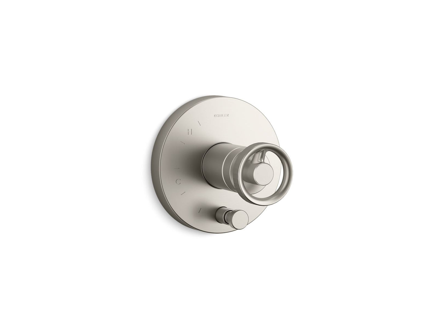 KOHLER K-T78016-9-BN Components Rite-Temp valve trim with Industrial handle and diverter - Vibrant Brushed Nickel