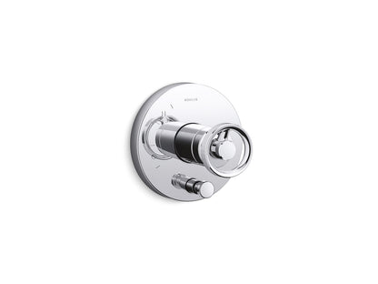 KOHLER K-T78016-9-CP Components Rite-Temp valve trim with Industrial handle and diverter - Polished Chrome