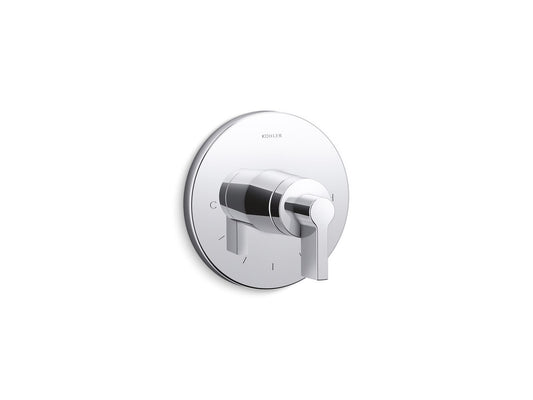 KOHLER K-T78027-4-CP Components MasterShower temperature control valve trim with Lever handle - Polished Chrome