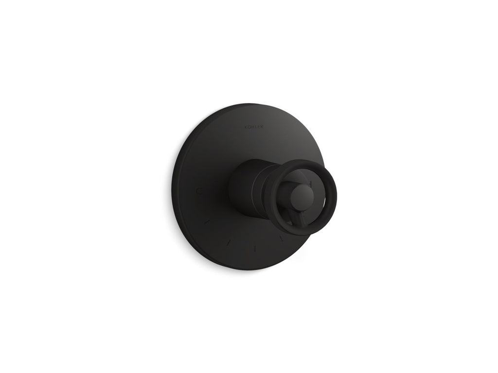 KOHLER K-T78027-9-BL Components Mastershower Temperature Control Valve Trim With Industrial Handle - Matte Black