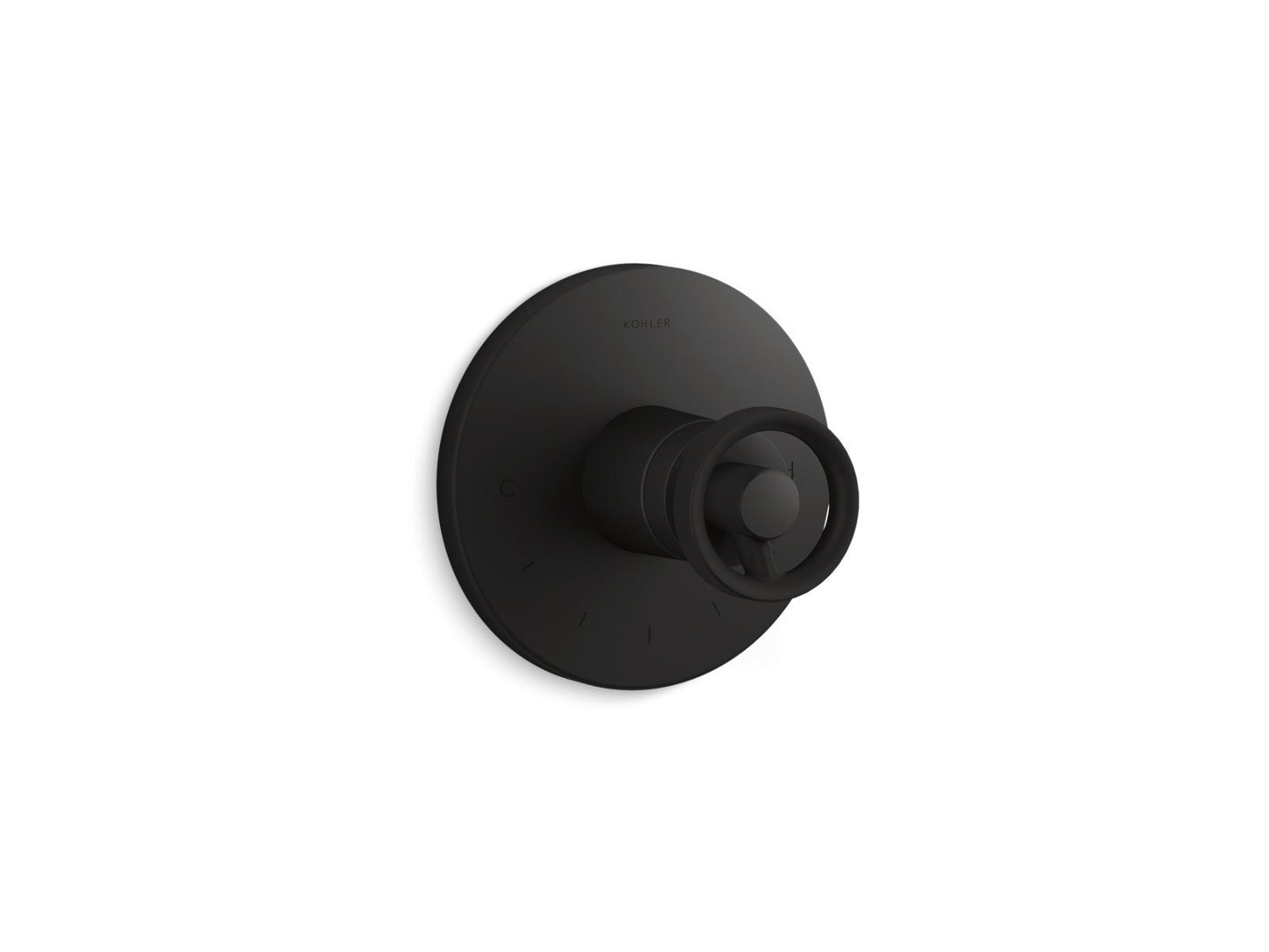 KOHLER K-T78027-9-BL Components MasterShower temperature control valve trim with Industrial handle - Matte Black
