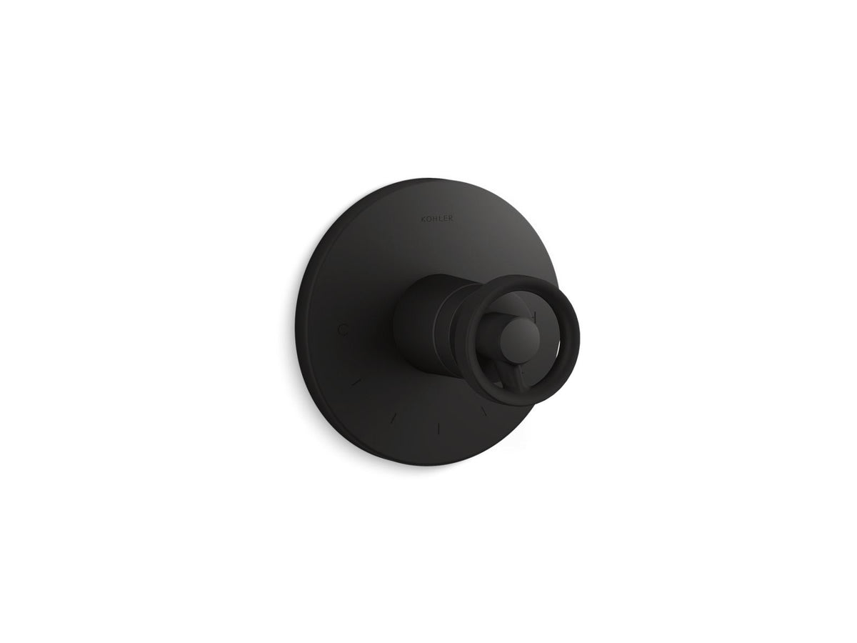 KOHLER K-T78027-9-BL Components Mastershower Temperature Control Valve Trim With Industrial Handle - Matte Black